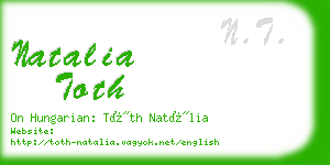 natalia toth business card